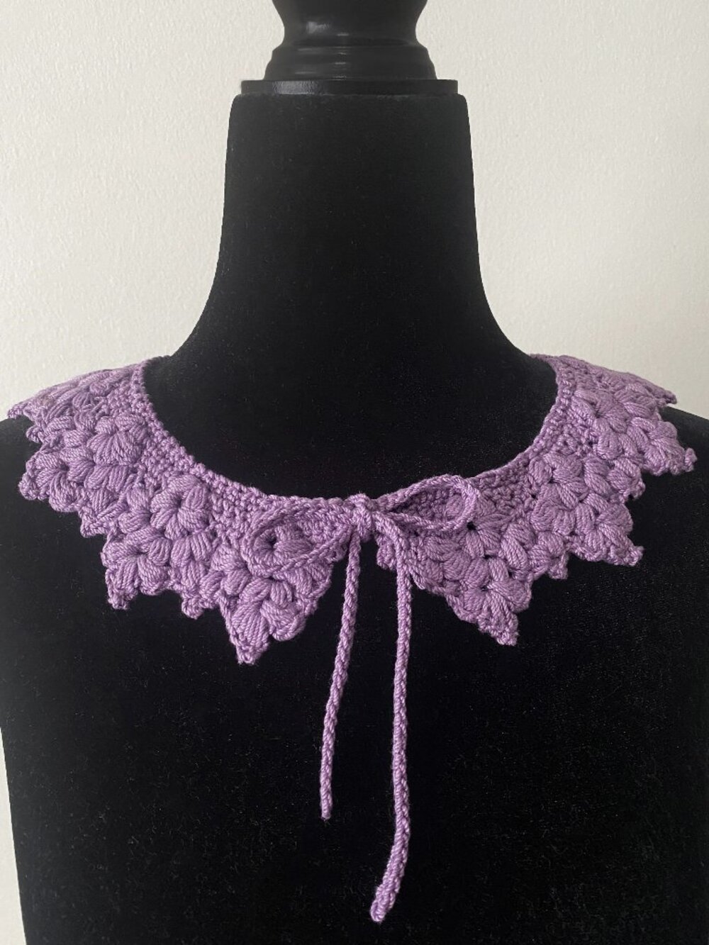 Handmade Crochet Purple Cotton Collar Neckwear Accessory